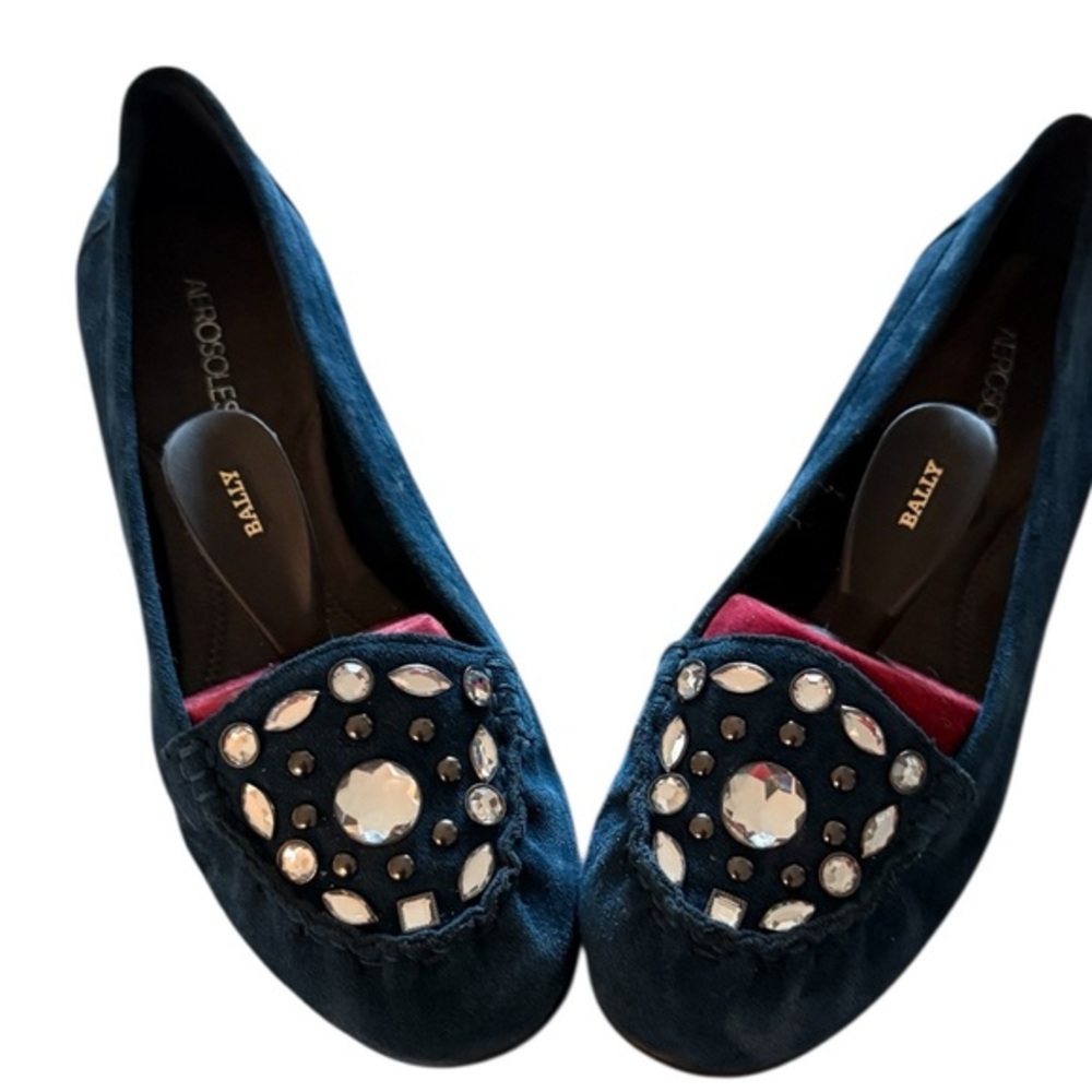 Aerosols Women's Dark Blue Embellished Flats